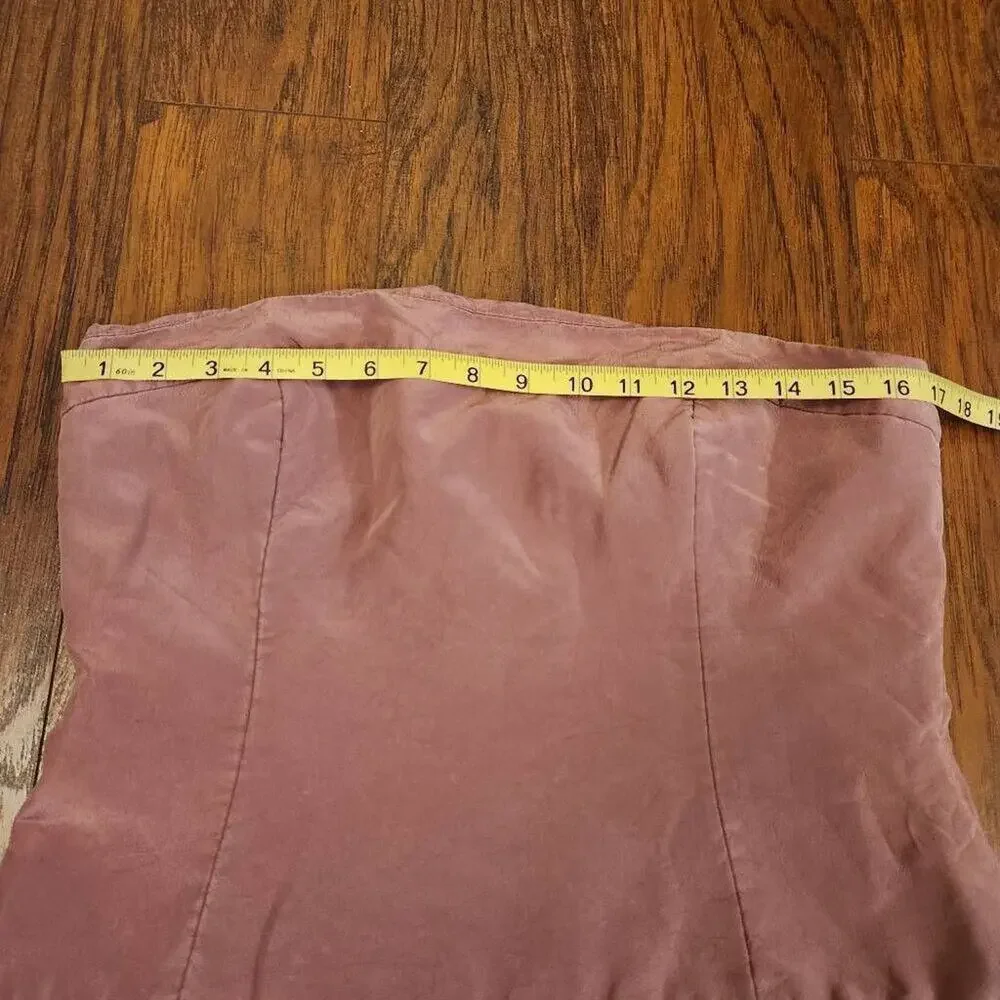 J.Crew Silk Strapless Mini Dress Dusty Rose Mauve Size 12